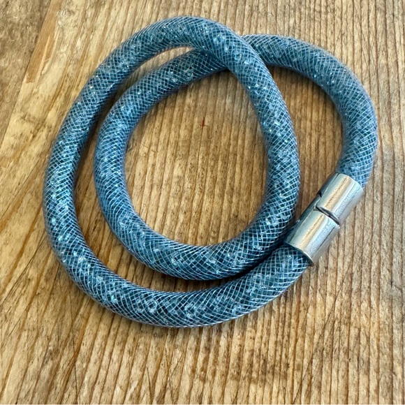 Swarovski Stardust Blue and Silver Mesh Bracelet - Picture 1 of 3